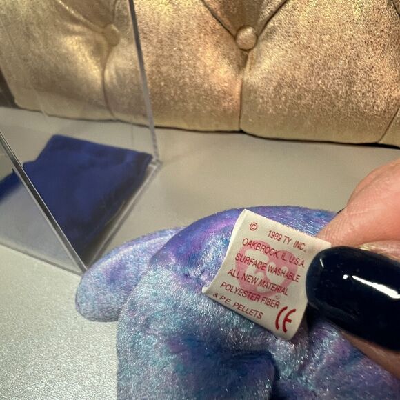 TY Beanie Baby "Clubby II" Retired 03/09/1999 & Display Case, Tag Cover, Errors - Picture 10 of 11